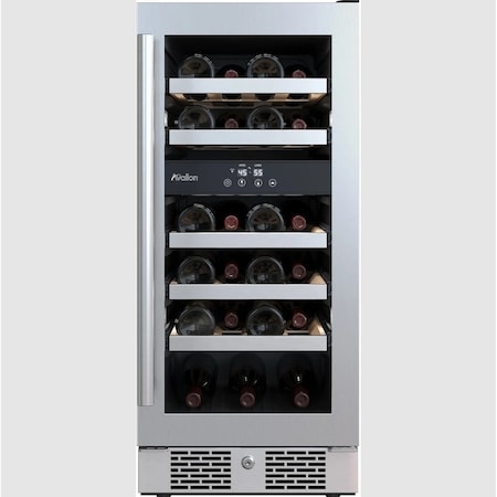 Avallon 15 Inch Wide 23 Bottle Capacity Dual Zone Wine Cooler with Right Swing Door AWC152DZRH